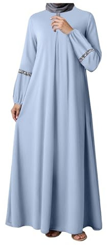 Gwnauz Gebetskleidung für Frauen Abaya mit Kopftuch Prayer Dress Muslim Women Einfarbig Langarm Ärmel Ramadan Muslim Kleider für Frauen Lang Lose Passform Islamische Kleidung Damen