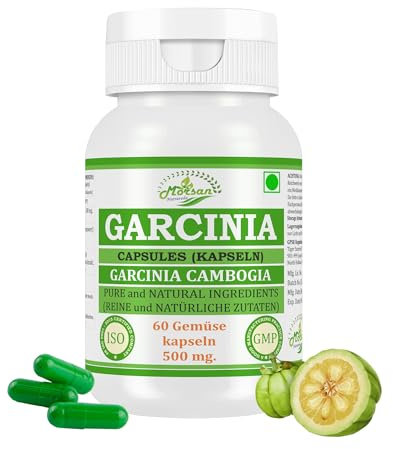 Garcinia (Garcinia Cambogia, Vrikshamla) Extrakt mit 10:1 Stärke, 500 mg x 60 vegane Kapseln | Ayurvedisches Kräuterergänzungsmittel für Männer und Frauen (1 Flasche mit 60 Kapseln)