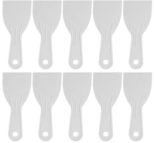 sourcing map 10 raschietti per stucco da 7,6 cm di larghezza, 2 mm, sottili e flessibili, in plastica, per nastrare cartongesso, spalmare, dipingere, graffiare, grigio