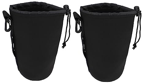 SHINEOFI 2stücke Kamerataschen Neopren-objektivtasche Stoßfeste Objektivschutzhülle Kordelzug Für Objektive Schutz Vor Feuchtigkeit Staub