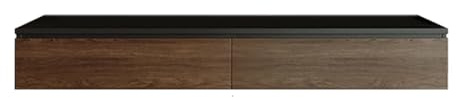 Meuble Tele Suspendu Couleur Noyer Panneau Multicouche en Bois Massif Meuble TV Grand Espace de Rangement Conception Creuse À L'arrière Support Télé pour Salon, Chambre