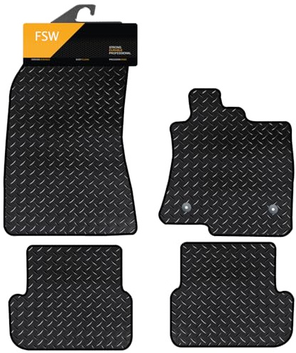 FSW Car Mats Fits Dacia Duster 2024-Onwards, 3mm Rubber, Black, Set | 4-Piece, Custom Fit, Heavy Duty Floor Mats, Anti-Slip, Waterproof