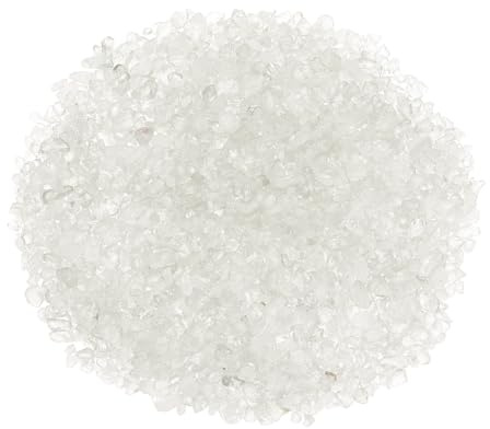 M METERXITY 0.22lb/100g Assorted Tumbled Chips Stone, 5-7 mm Crushed Crystal Quartz Pieces for Vases Filler/Aquarium/Succulent Plants Decor, Irregular Shaped Stones [Clear]