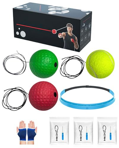 Genérico Reaktionsball für Boxen, Fitness-Reaktion, Schlagball mit Silikon-Kopfband, für Schlafzimmer, Reisen, Fitnessstudio, Wohnzimmer, Männer, Frauen