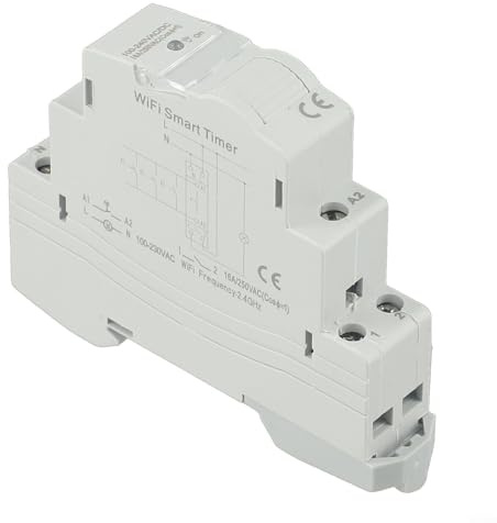 GLFLOW Interruptor temporizador WiFi, temporizador de riel DIN, TM609 WiFi Smart Timer Switch 16A Montaje en riel DIN Control remoto para Tuya o para aplicación Smart-Life AC100-240V