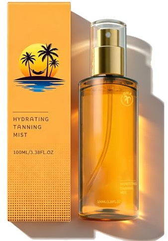 Self Tanning Body Mist, Face Tanning Mist Hydrating Spray, Long Lasting Even Bronzing for Face & Body, Non-Sticky Easy Application Body Tanning Spray for All Skin Types (1pc)