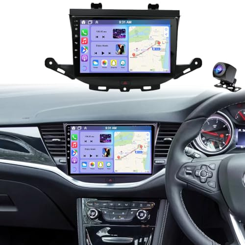 2G+64G Android 14 Car Stereo for Vauxhall Astra K 2015-2019 with Wireless CarPlay and Android Auto, 9 IPS Touch Screen 2 Din Car Radio Support Multimedia Player GPS Navi Bluetooth WiFi Backup Camera