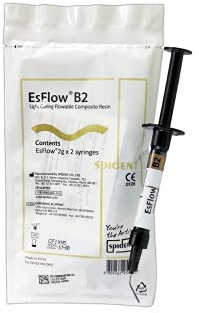 EsFlow 2 x 2 grm - Dental Flowable Light Cure Composite - SPIDENT (Shade A2) (B2)