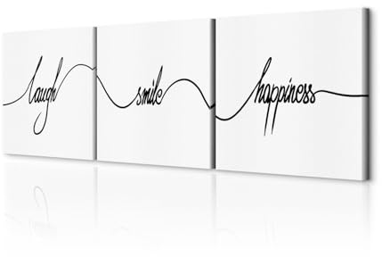 decomonkey Wandbilder Set Aufschrift Sprüchen 120x40 cm 3 Teilig Wohnzimmer | Wandbild Groß, Leinwandbild XXL, Deko, Schlafzimmer, Büro, Wanddeko, Leinwand, Pictures For Wall, Poster, Wall Painting, weiß