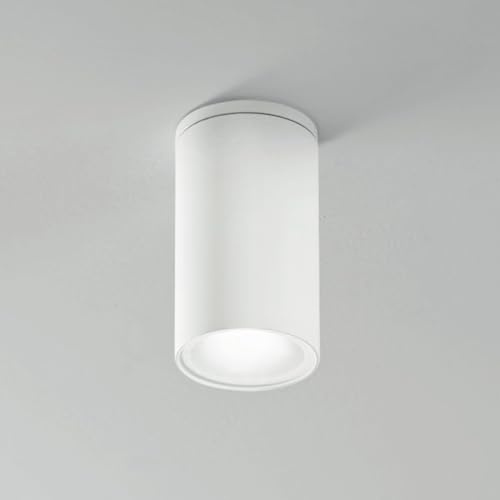 MAZZOLA LUCE plafoniera faretto da soffitto cilindro gu10 led per interni esterni ip54 metallo bianco moderno