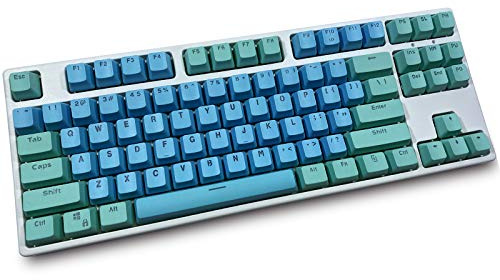 Topwang Keycaps, 87 tangenter, PBT tangentkåpor, mekaniska tangentkåpor, dubbel backlit, Word, transparent, färgspelkeycaps för US layout tangentbord för Cherry MX (Sälj endast tangenter) keycaps