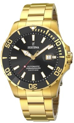 Festina Orologio Automatico da Uomo in Acciaio Inossidabile 316L Argentato Orologio Analogico Uomo - Calendario - Vetro Zaffiro ad Alta Resistenza - Impermeabile 20 ATM F20533/2