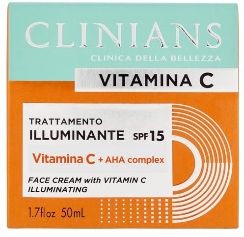 CLINIANS | Crema Viso Illuminante Vitamina C, Energizzante, Dermatologicamente Testato, Made in Italy, 50 ml
