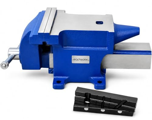 BOLTWORK Bench Vice and Anvil Engineer’s 2 in 1 Combo Vice with Anvil 6 Jaw Workshop 18kg Heavy Duty with Magnetic Soft Jaws, 1% of Sale Value Will be Donated to Children's Hospital Sheffield