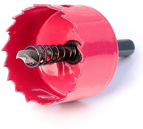 60-200mm Scies-cloches à bois bi-métal Foret HSS Acier M42 Scie-cloche Kit d'ouvre-bois pour planche de bois/tuyau de fer en aluminium, rouge, 150mm