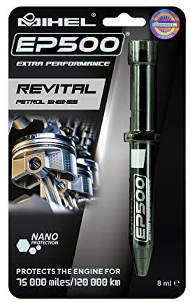 Mihel EP500 Keramik Schutz - Regeneration für Benzinmotoren Zusatz zum Motorenöl - Öl Additiv 8ml | Keramische Verschleißschutz | Engine Oil Additive Ceramic | Motoröladditive | Ceramik Zusatz