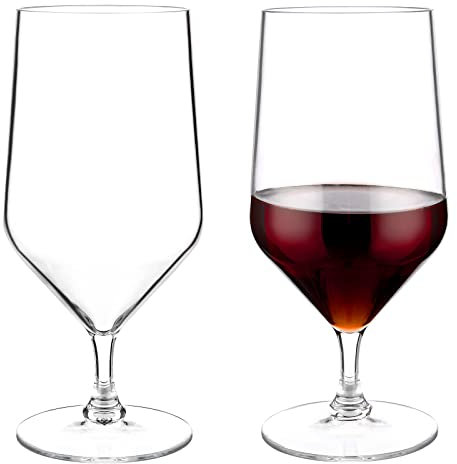 hotder Unzerbrechlich Tritan-Kunststoff weingläser Bierbecher 415 ml, rotwein trinkglas, gläser fur Camping Party, BPA-frei 415 ml Bierbecher, 2er Set