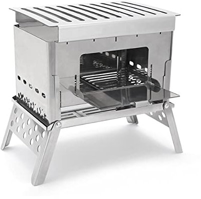 Camping Stove, Portable Wood Burning Stove, Foldable Backpacking Stove, Stainless Steel Camping Wood Stove With Storage Bag for Outdoor Camping Cooking