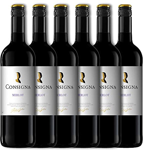 Consigna Vino Tinto Merlot, 0.75 L - 6 Paquetes de 750 ml - Total: 4500 ml