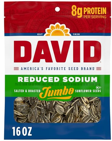 David Graines de tournesol torréfiées et salées à teneur réduite en sodium, saveur originale, 473,6 g