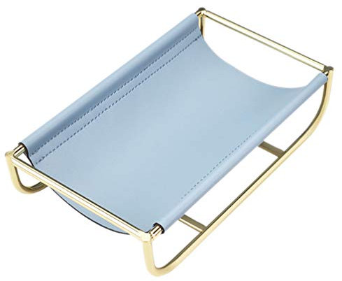 Schmucktablett Schmucktablett Leder Badezimmer Eitelkeit Tablett Dekorative Metall Arbeitsplatten Schränke Kommoden Display für Uhren Ohrringe Make-up Armbänder Bij Etui