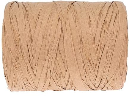 SYSUII Raffia-Papierband -100M Raffia Buntes Papiergarn Geschenkpapier Band Bast Papierschnüre für natürliche Papierschnur Geschenkparty Ostern Verpackung Handwerk Verpackung -4cm -Braun