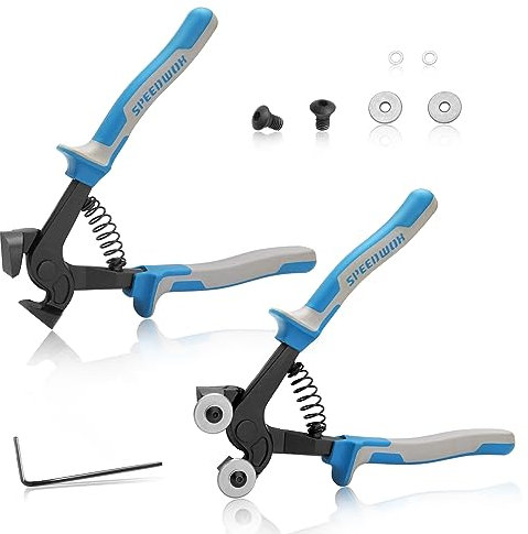 SPEEDWOX 2Pcs Mosaic Cutter Set Tile Nippers and Wheeled Ceramic Tile Cutter Glass Nippers Hand Glass Cutter for Stained Glass Precise Ceramic Tile Cutting Tool for Tile Ceramic Mosaic Stained Glass