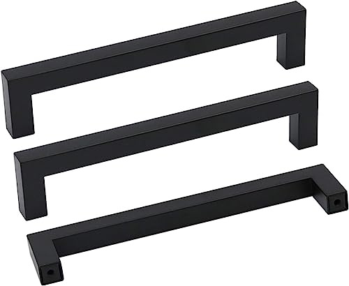 goldenwarm 15 Stück Schrankgriffe Schwarz Lochabstand 160mm Möbelgriffe Edelstahl Küchenschrank Griffe Schubladengriffe Küchen Griffe