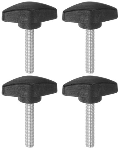QUARKZMAN 4 Stück Rändelschrauben M6 x 35mm Flügelschraube mit T-förmige Handgriff, Verzinkte Kohlenstoffstahl Gewindebolzen Daumenschrauben 36mm Spannschraubenknopf für Schnellentfernung