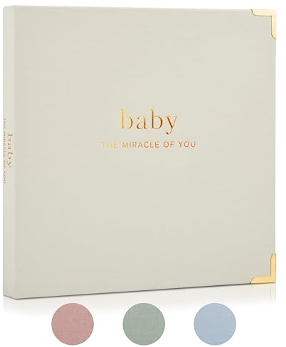 Erinnerungsbuch für Jungen und Mädchen – zeitloses erstes 5-jähriges Babybuch – geschlechtsneutrales Beige Baby-Tagebuch Scrapbook oder Fotoalbum – Ein Meilenstein-Buch, um jedes Ereignis von der