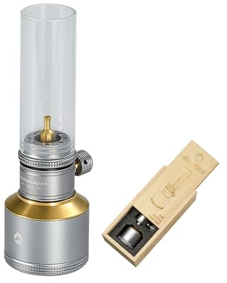 Campingmoon camping gaslykta utomhus gastält lampa med tom gastank trälykta fodral