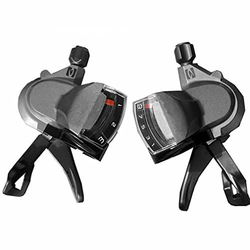 M4000 Schalthebel für Fahrräder 3x9,27 Geschwindigkeit,Fahrradschieber Zubehör für MTB Mountainbike Klappfahrrad,Intuitive Ganganzeige,Ergonomischer Griff,Mikroverstellbare Schrauben-left+right 2pcs