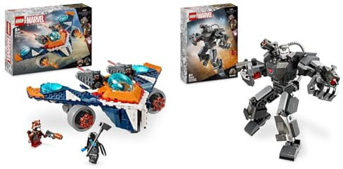 LEGO Marvel Rockets Raumschiff vs. Ronan, Set mit baubarem Raumschiff & Marvel War Machine Mech, baubares Superhelden-Spielzeug mit 3 Shootern für Kinder