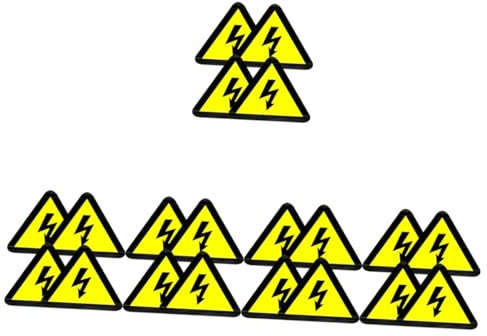NIYANGLE 5sets Voltage Warning Sticker Caution Stickers for Electric Fence Electrical Panel High Voltage Signs Safe Warning Sticker 20sheets*5