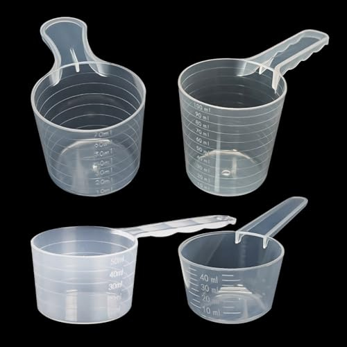 4 cucharas medidoras pequeñas de plástico, cucharas medidoras de cocina, polvos para hornear, cucharas medidoras de proteína en polvo, cuchara de café con mango corto