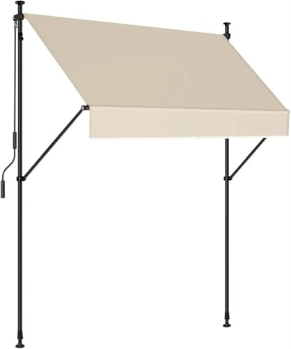 Auvent Rétractable Auvent de porche, tente, auvent rétractable manuel, pare-soleil extérieur sans vis de 78 pouces, chapiteau de porte extérieure, auvents d'abri de voiture, pergola Brise Vue Rétracta