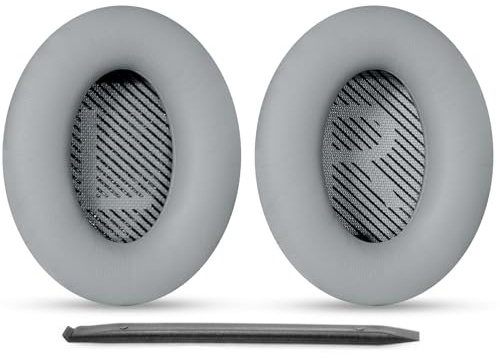 YunYiYi QC35 Ear Pads Ear Cushions Compatible with Bose QuietComfort 35 II QC35 QC25 Headphones Protein Leather Earcups Earmuffs (Gray)