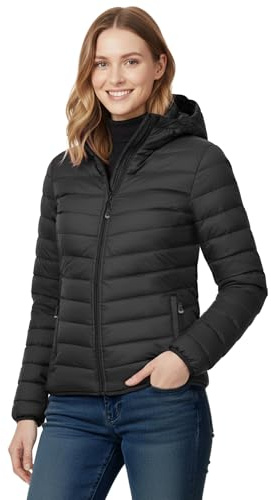 33,000ft Women's Packable Puffer Jacket Water Repellent Insulted Jacket | Lightweight, Windproof, 3 Pockets, Machine Washable, Soft, Warm, Padded, Adjustable Hood, for Outdoor Hiking Traveling