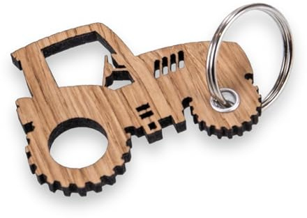 Schlüsselanhänger aus Holz, Hufeisen, Traktor, LKW, Roller, Auto, Herz, Fahrrad. Geschenkidee zum Geburtstag oder Führerschein (Traktor)