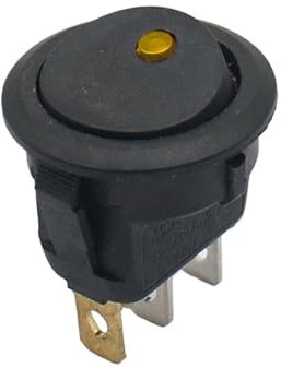 Interrupteur à bascule étanche 20 A 12 V 220 V for voiture, bateau, interrupteur rond ON/OFF SPST(Orange,220V)