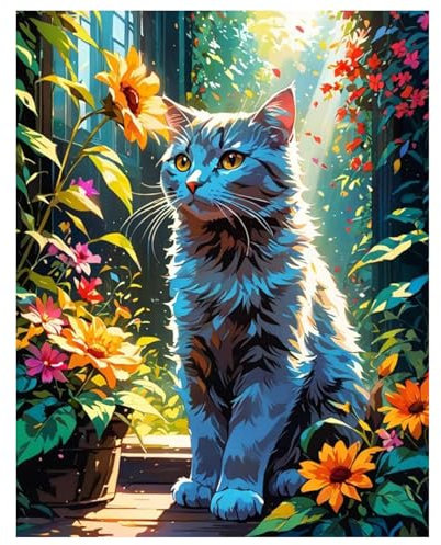 Mandun Art Katze Diamond Painting Erwachsene süße Katze Diamant Painting Full DIY Diamant Kunst Malerei Stickerei Set Home Wand Dekor 30x40cm