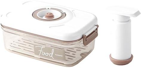 Ieron Vacuum Seal Container Hand Pump Food Saver Accessories Time Compass Manual Air Pump Design For Quick Marinating 1.2L Rectangle