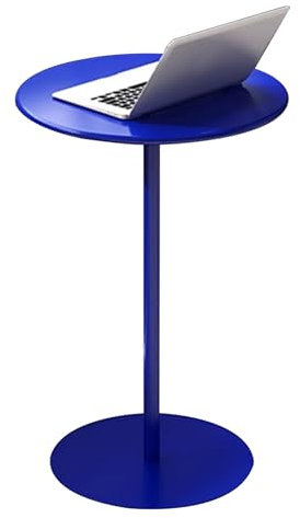 Cocktail-Bistrotisch mit Metallsockel, hoch, rund, für Wohnzimmer, Sofa, Nachttisch, Computertisch, hohe Bar, Pub, Beistelltisch, Blau