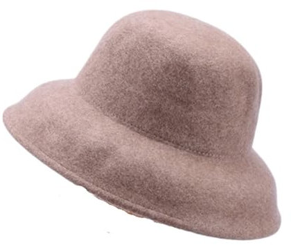 YDYAENIO Fedora Hut Damen Wollfilzhut Floppy Wide Brim Winterhut for Frauen Fedora Hut Damenhut Kleid Kirche Cloche Bucket Bowler Hat Crushable(Khaki)