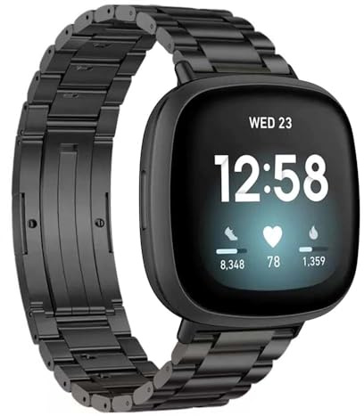 synsing Werkzeuglose Anpassung Titan Armband für Fitbit Versa 4 3/Sense 2 1 | 40% Leichter als Stahl,Hypoallergen,Korrosionsbeständig,Langlebig,passend für Handgelenke von 6 bis 8,6 Zoll,für Herren