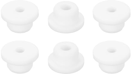 QUARKZMAN 6Pcs Pasacables Arandelas de Goma, Ojales de Cable de Goma de 16mm Agujero de Taladro, Tapones de Agujero para Cortafuegos, Proteger Cables Enchufes, Blanco