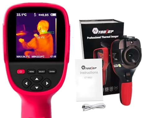 TOOLTOP ET692C Professional Thermal Imaging Camera 256 * 192 Handheld Thermal Imager 25hz -20~550°C for Pipeline Heating Leak Automotive Inspect