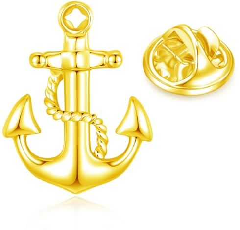 HONEY BEAR Broschen Pins Herren/Damen Nautische Anker Anchors | Personalisiert Krawattennadel Tie Pin/Tack & Lapel-Pin – edel, Kupfer,mit Box ,für Hemden, Hüte,Krawatten, Business Hochzeit