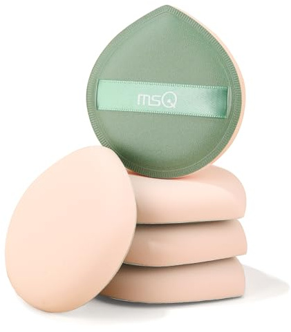 MSQ 5 spugne grandi per trucco, grande nappa di cipria, ultra morbida, lavabile, riutilizzabile, per cosmetici liquidi