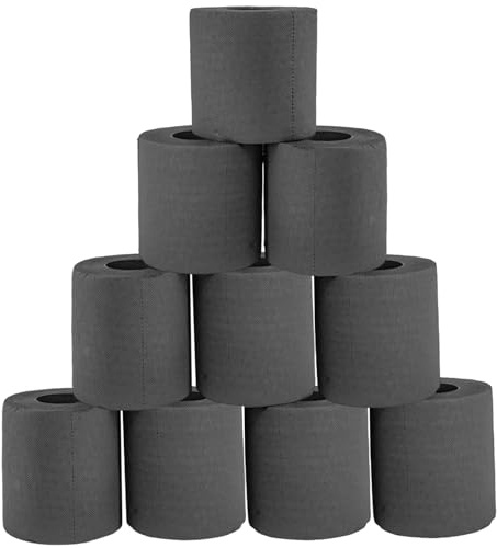 10 schwarze Toilettenpapierrollen, 4-lagige, weiche, saugfähige schwarze Papierhandtücher für Haushalte und verschiedene öffentliche Bereiche. Toilettenpapierrollen, farbiges Toilettenpapier, far